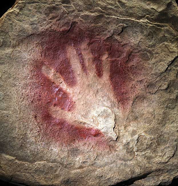 Prehistoric Red Ochre Handprints