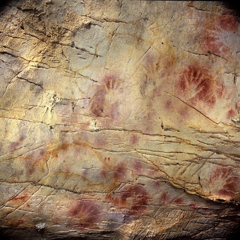 Prehistoric Red Ochre Handprints