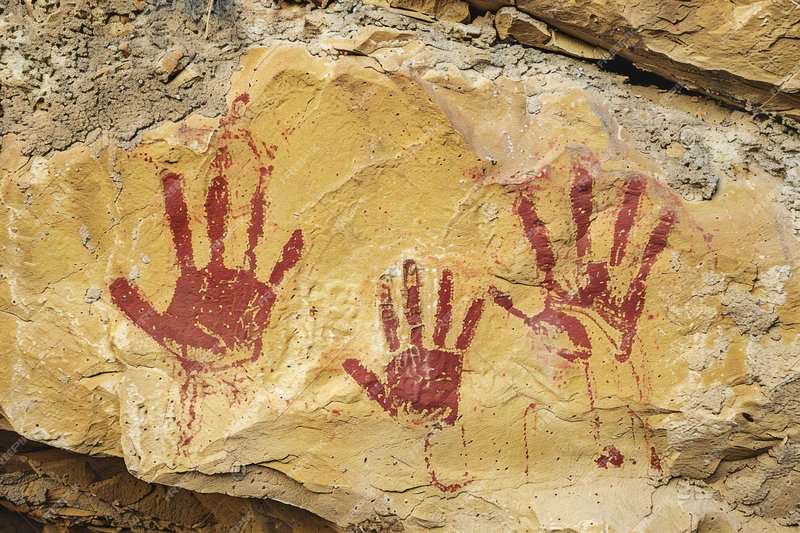 Prehistoric Red Ochre Handprints