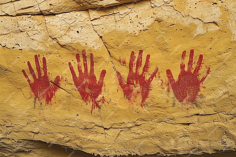 Prehistoric Red Ochre Handprints