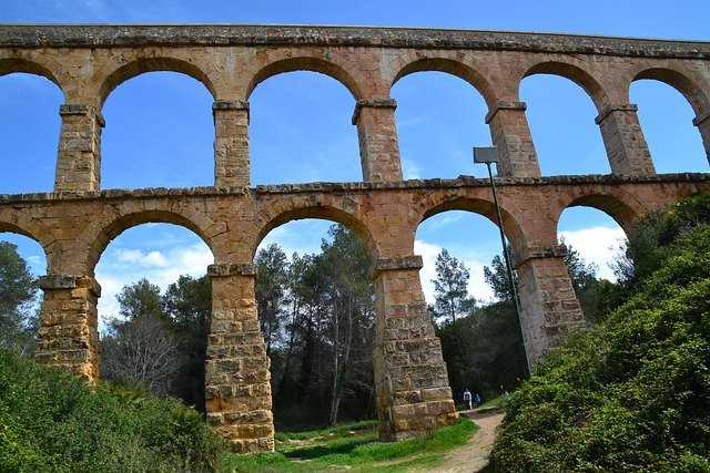 Roman Aqueduct Arches In Tarragona