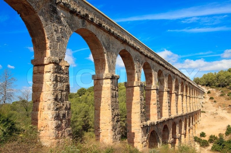 Roman Aqueduct Arches In Tarragona