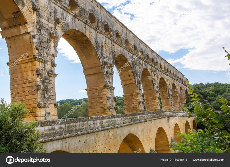 Roman Aqueduct Bridge At Nîmes (Pont Du Gard)