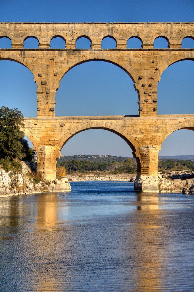 Roman Aqueduct Bridge At Nîmes (Pont Du Gard)