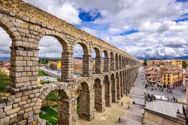 Roman Aqueduct Remains In Segovia