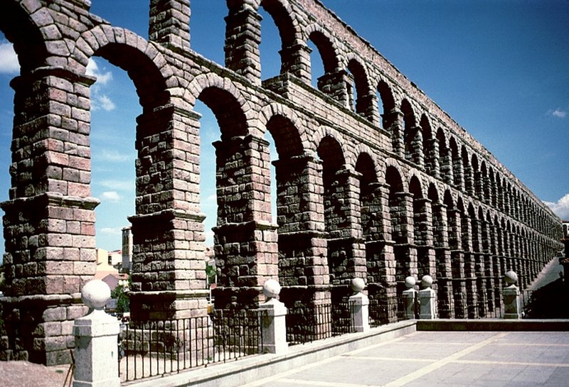 Roman Aqueduct Remains In Segovia