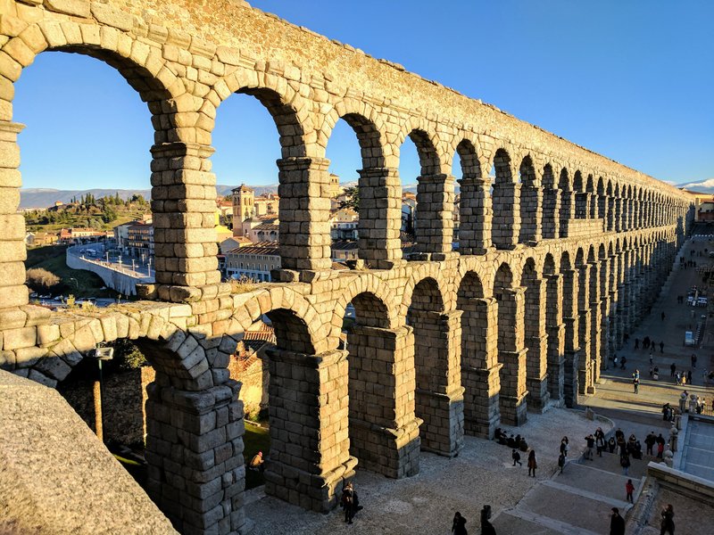Roman Aqueduct Remains In Segovia