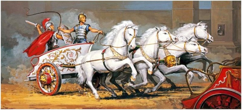 Roman Chariot And Arena Model