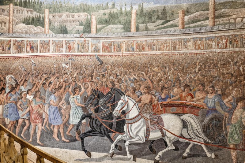 Roman Chariot And Arena Model
