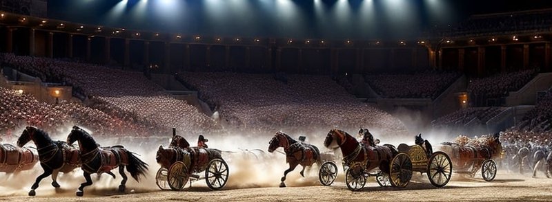 Roman Chariot And Arena Model<span class=