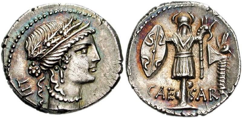 Roman Coin Depicting Julius Caesar