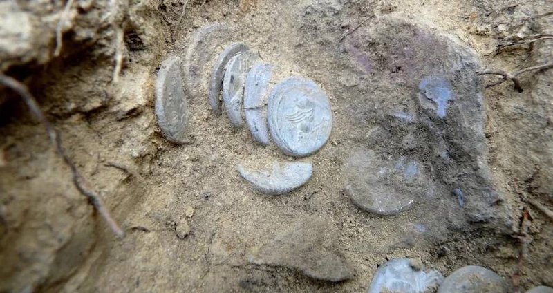Roman Coin Hoard Excavation