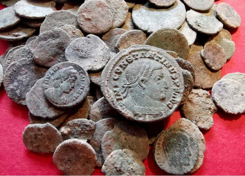 Roman Coin Hoard Excavation