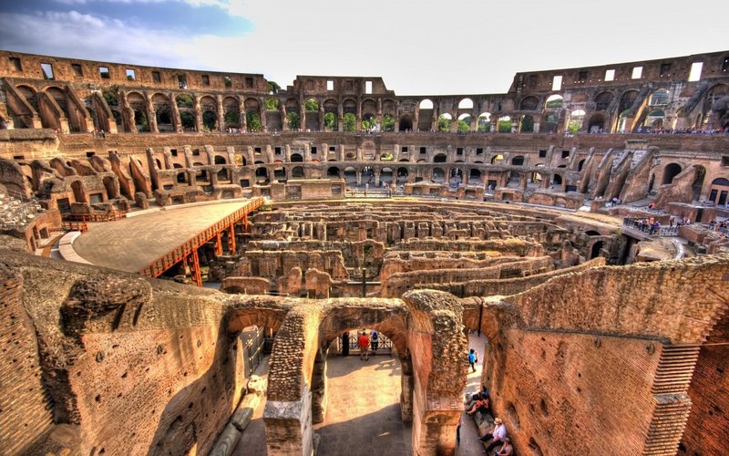 Roman Colosseum Interior Views<span class=