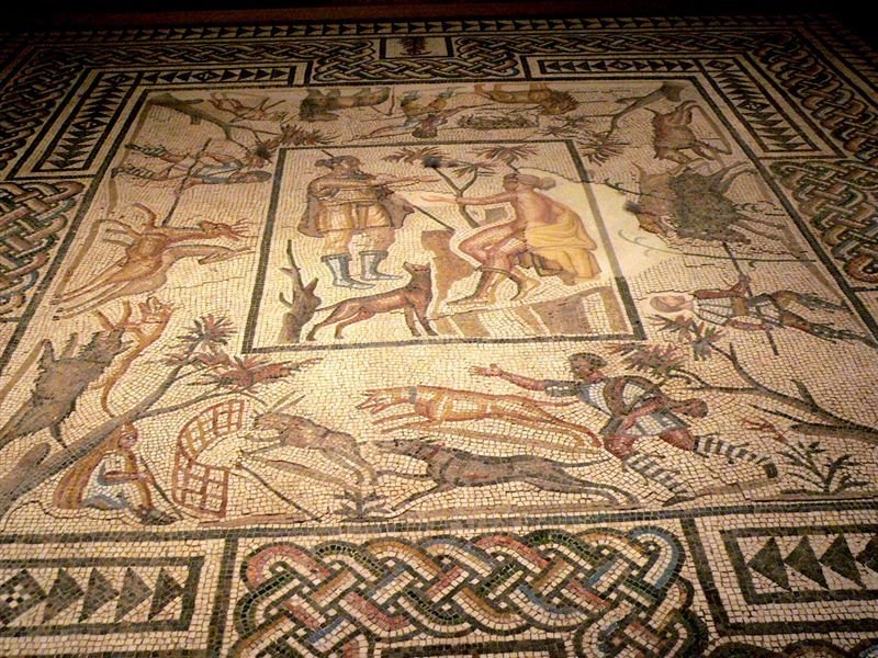 Roman Floor Mosaic Of Mythological Scenes