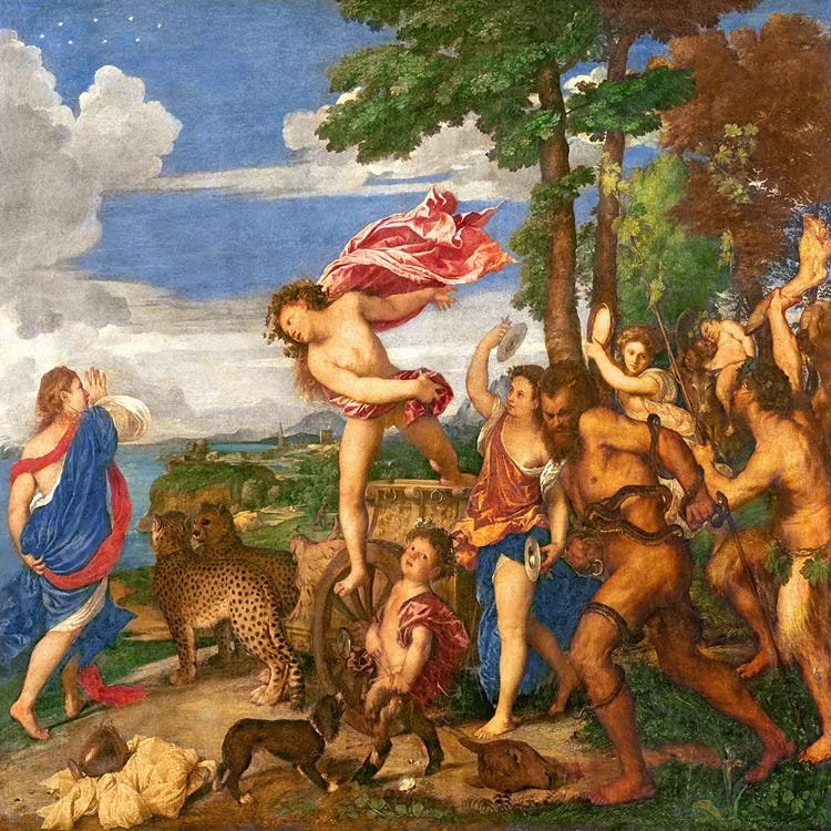 Roman Fresco Of Bacchus And Ariadne