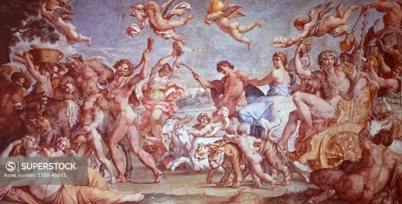 Roman Fresco Of Bacchus And Ariadne