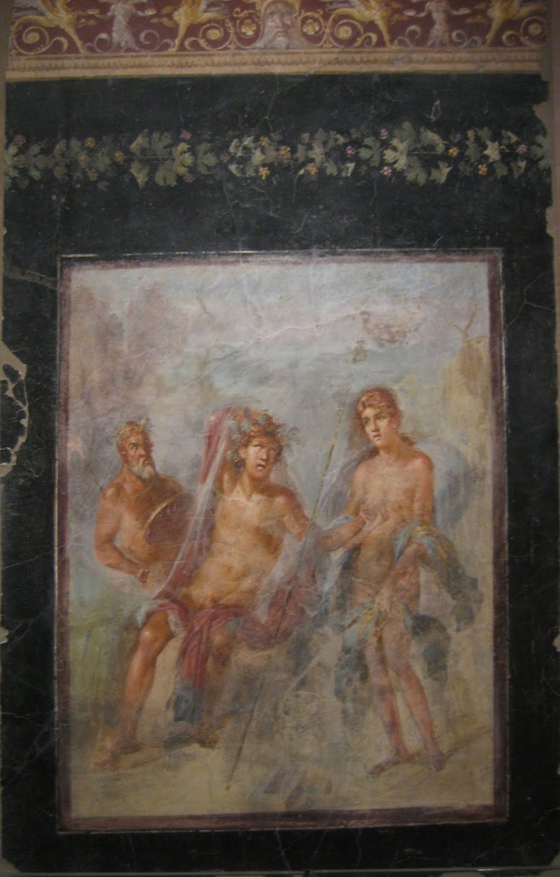 Roman Fresco Of Bacchus And Ariadne