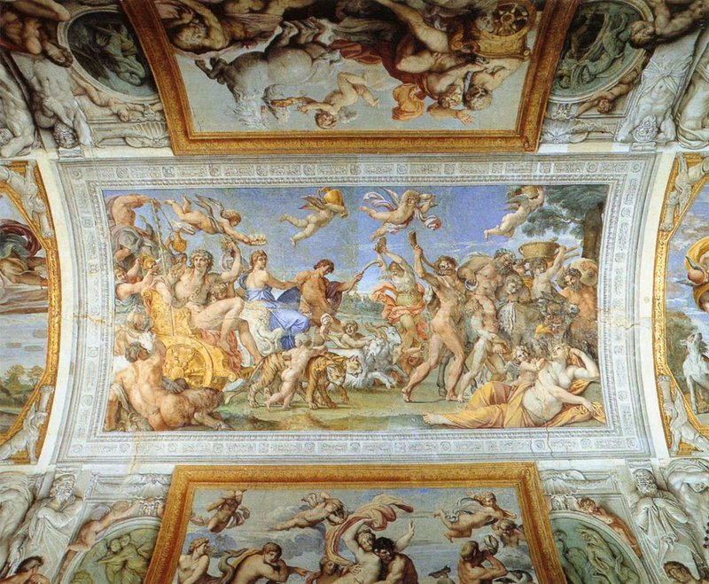 Roman Fresco Of Bacchus And Ariadne<span class=