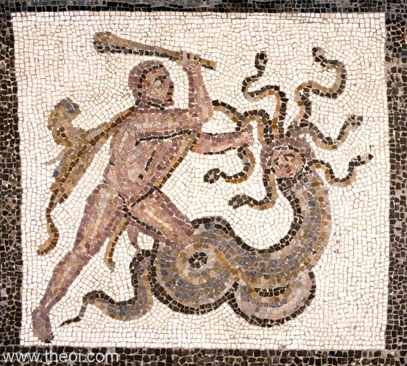 Roman Fresco Of Hercules And Hydra