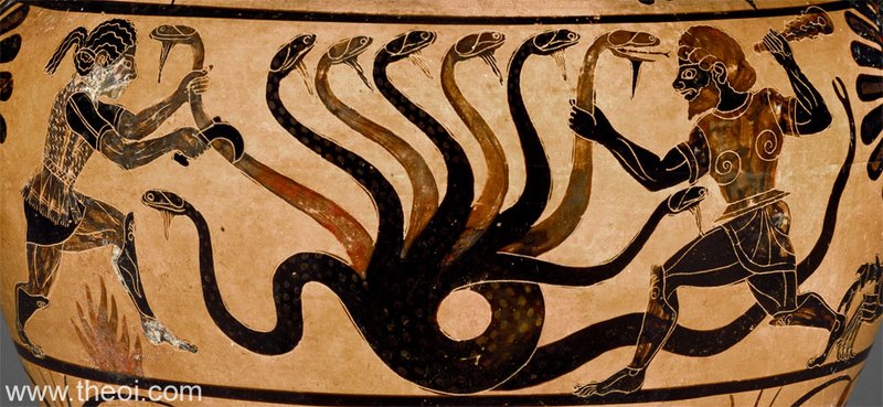 Roman Fresco Of Hercules And Hydra