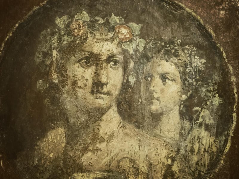 Roman Fresco Of Mercury And Bacchus