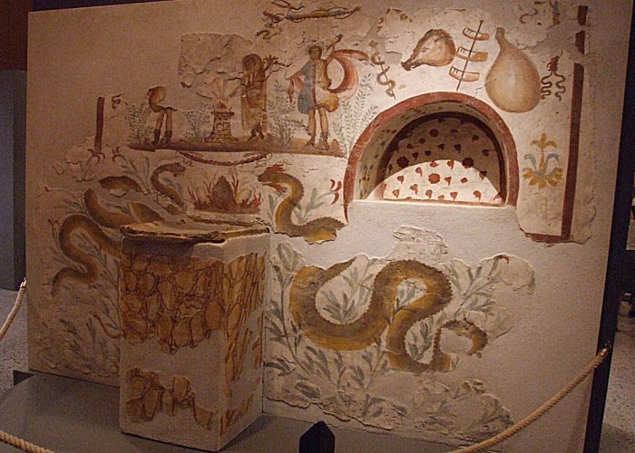 Roman Fresco Showing Household Gods (Lares)