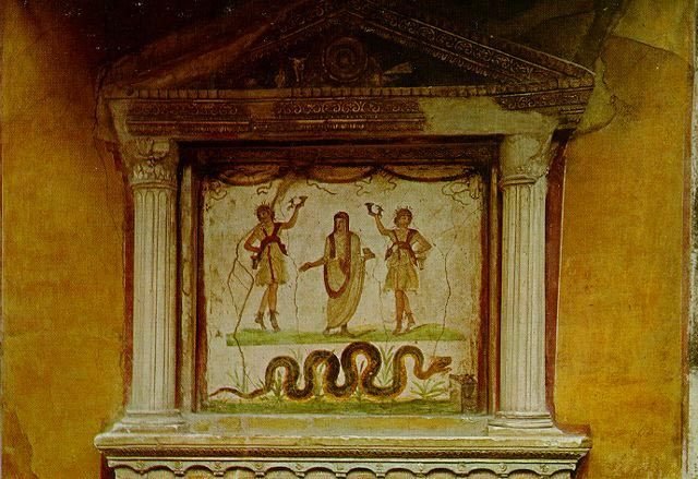 Roman Fresco Showing Household Gods (Lares)