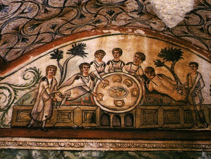 Roman Fresco Showing Roman Dining