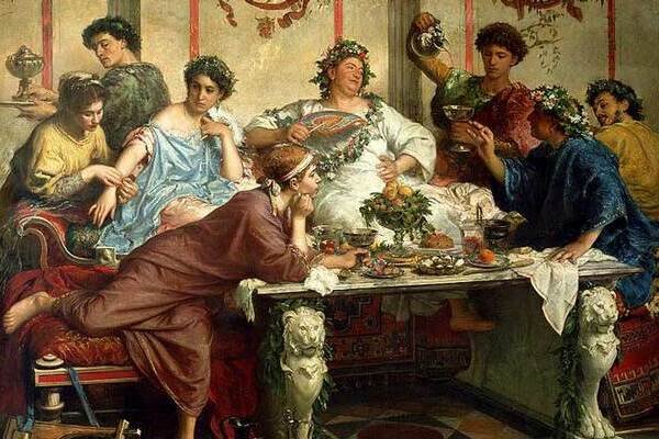 Roman Fresco Showing Roman Dining
