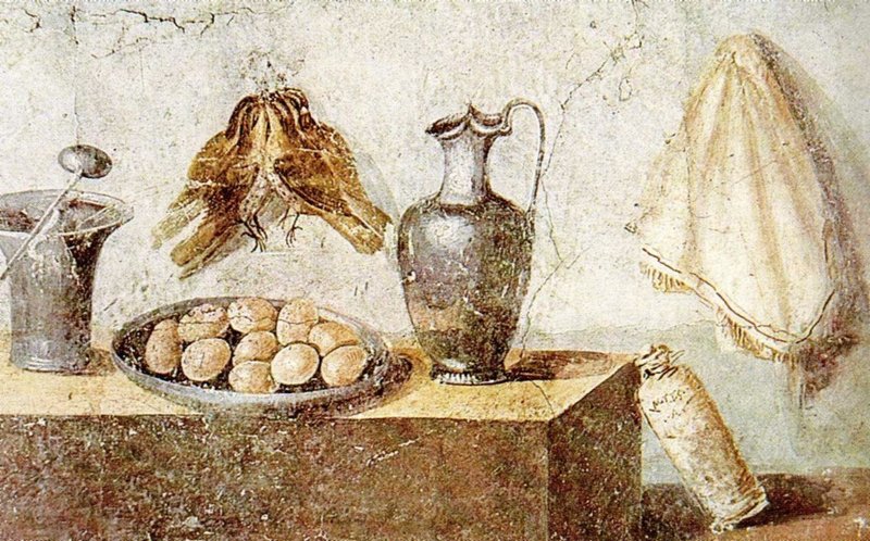 Roman Fresco Showing Roman Dining