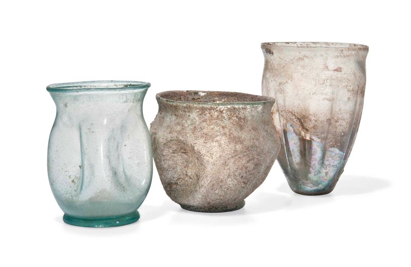 Roman Glass Goblets And Beakers