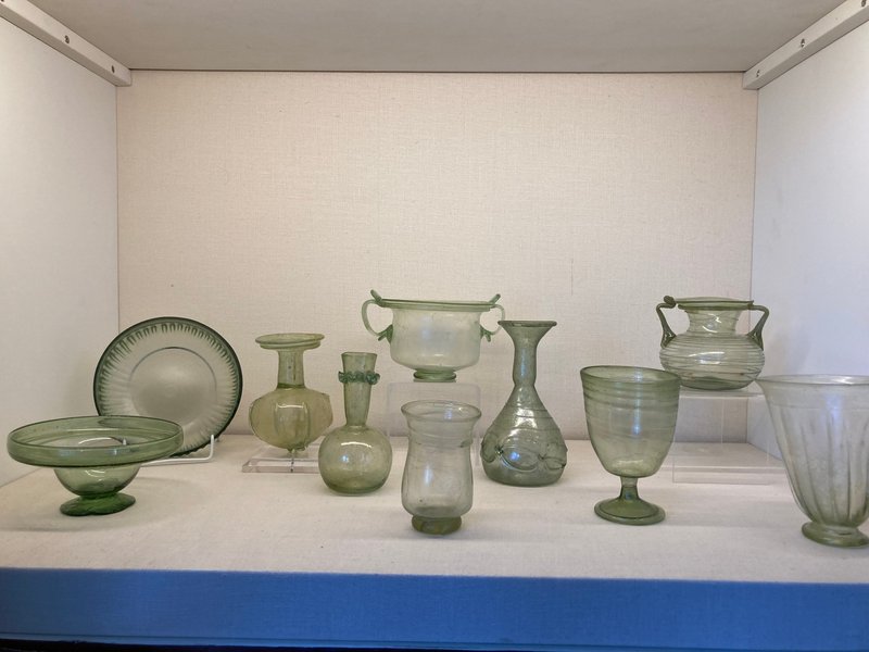 Roman Glass Goblets And Beakers<span class=