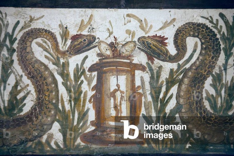 Roman Lararium Fresco In Pompeii