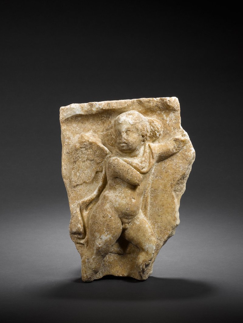 Roman Marble Relief Of Grain Harvest
