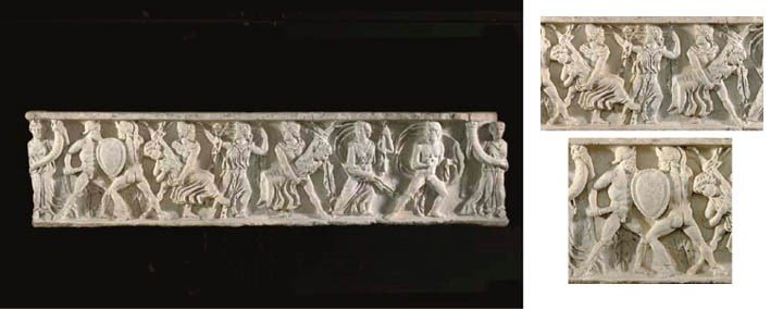 Roman Marble Relief Of Grain Harvest
