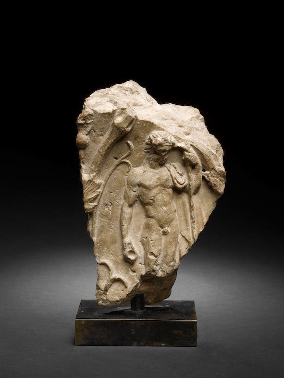 Roman Marble Relief Of Grain Harvest
