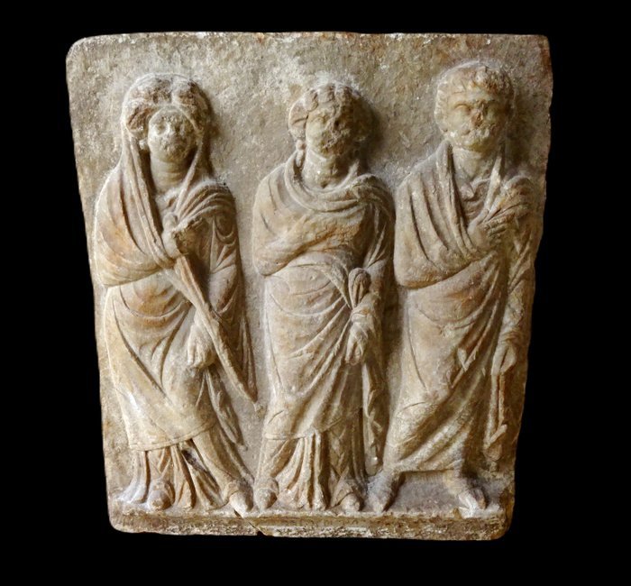 Roman Marble Relief Of Grain Harvest