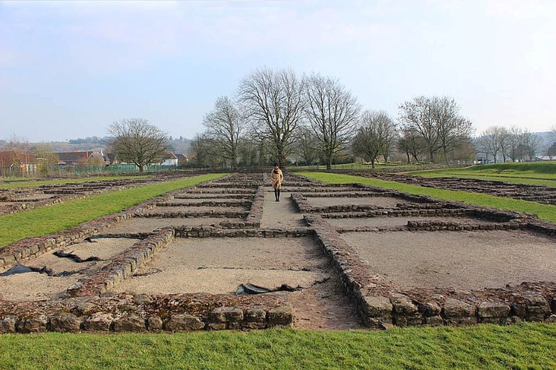 Roman Military Camp Ruins In Britain<span class=