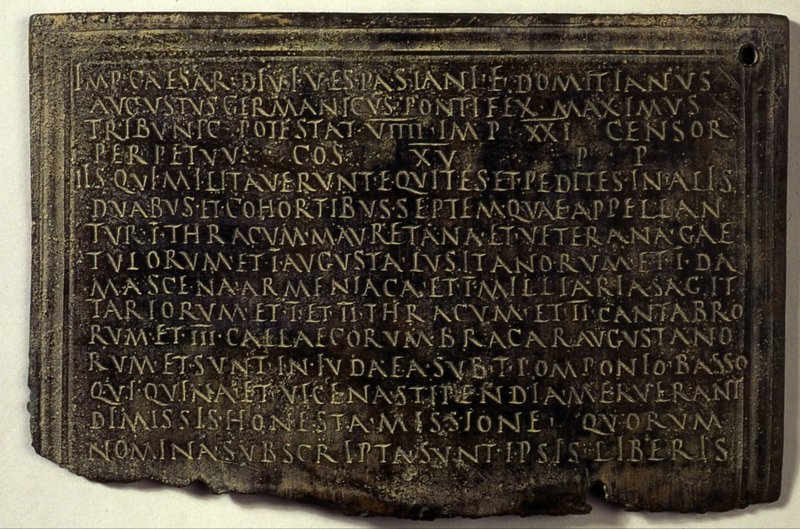 Roman Military Diploma Inscription