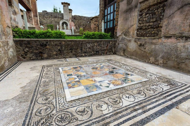 Roman Mosaic Floor In Pompeii