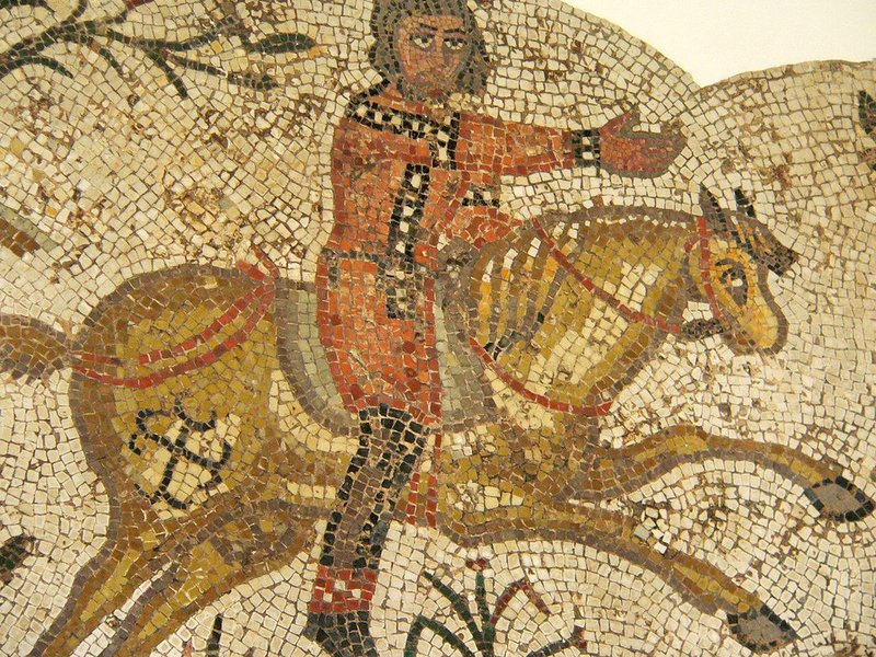 Roman Mosaic Of A Hunting Scene<span class=