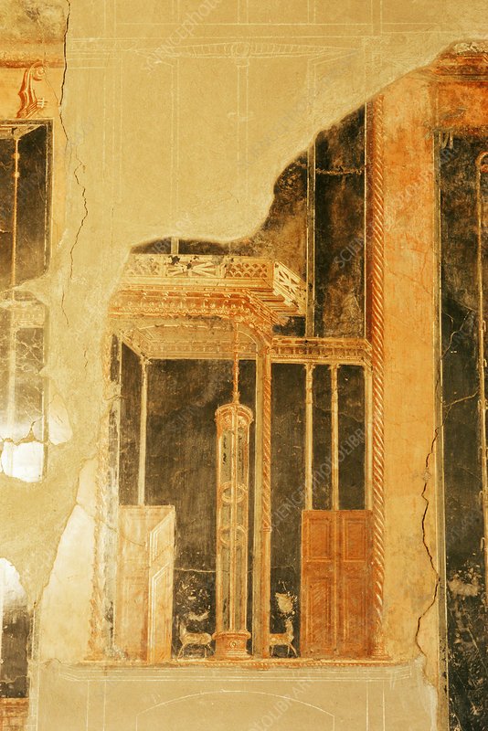 Roman Villa Frescoes In Herculaneum
