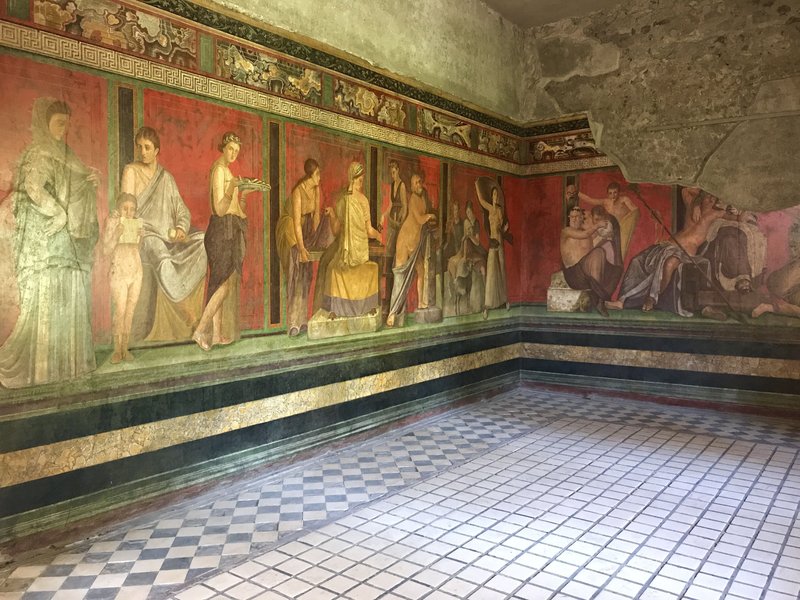 Roman Villa Frescoes In Herculaneum