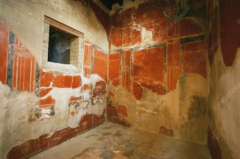 Roman Villa Frescoes In Herculaneum