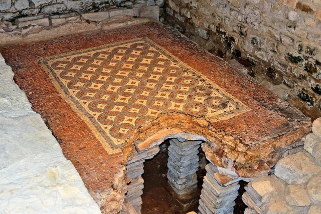 Roman Villa Ruins With Mosaic Floors