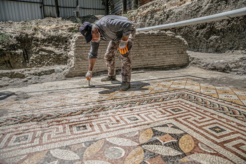 Roman Villa Ruins With Mosaic Floors<span class=
