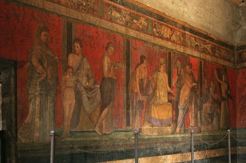 Roman Villa Wall Paintings From Villa Of The Mysteries