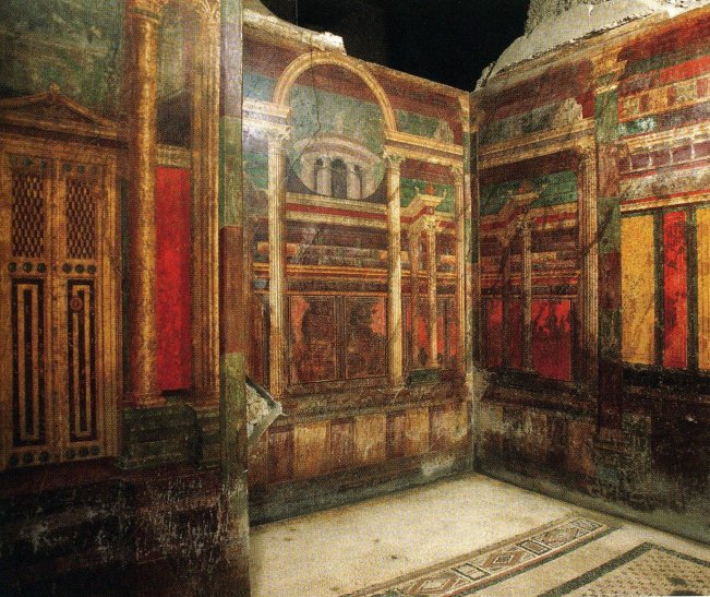 Roman Villa Wall Paintings From Villa Of The Mysteries