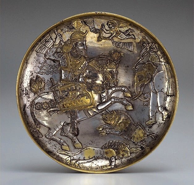 Sassanian Silver Royal Plate